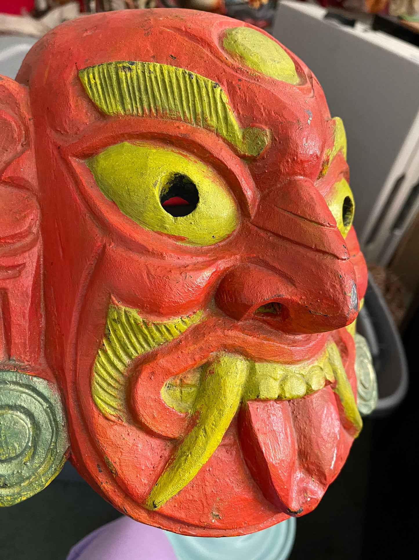 Wall hanging wood mask