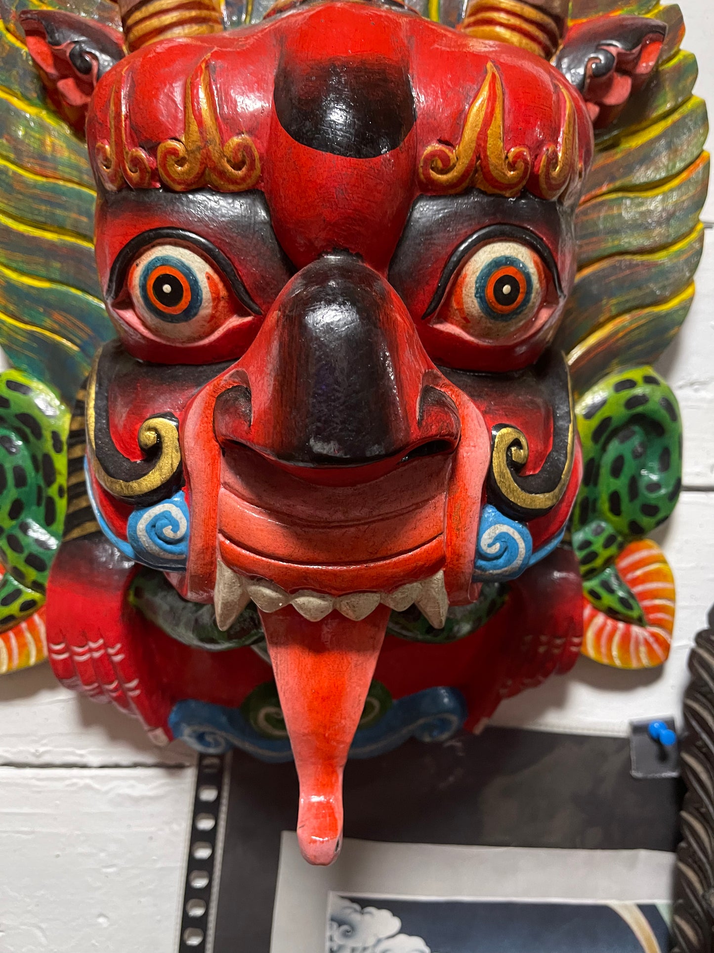 Wood wall hanging bhairab mask