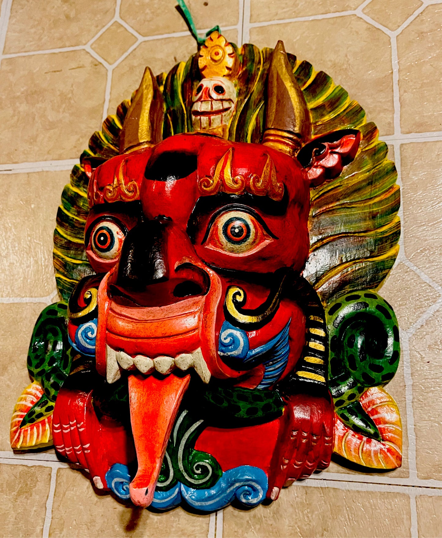 Wood wall hanging bhairab mask