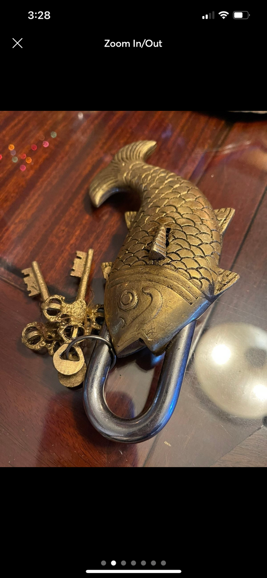 Brass fish style padlock