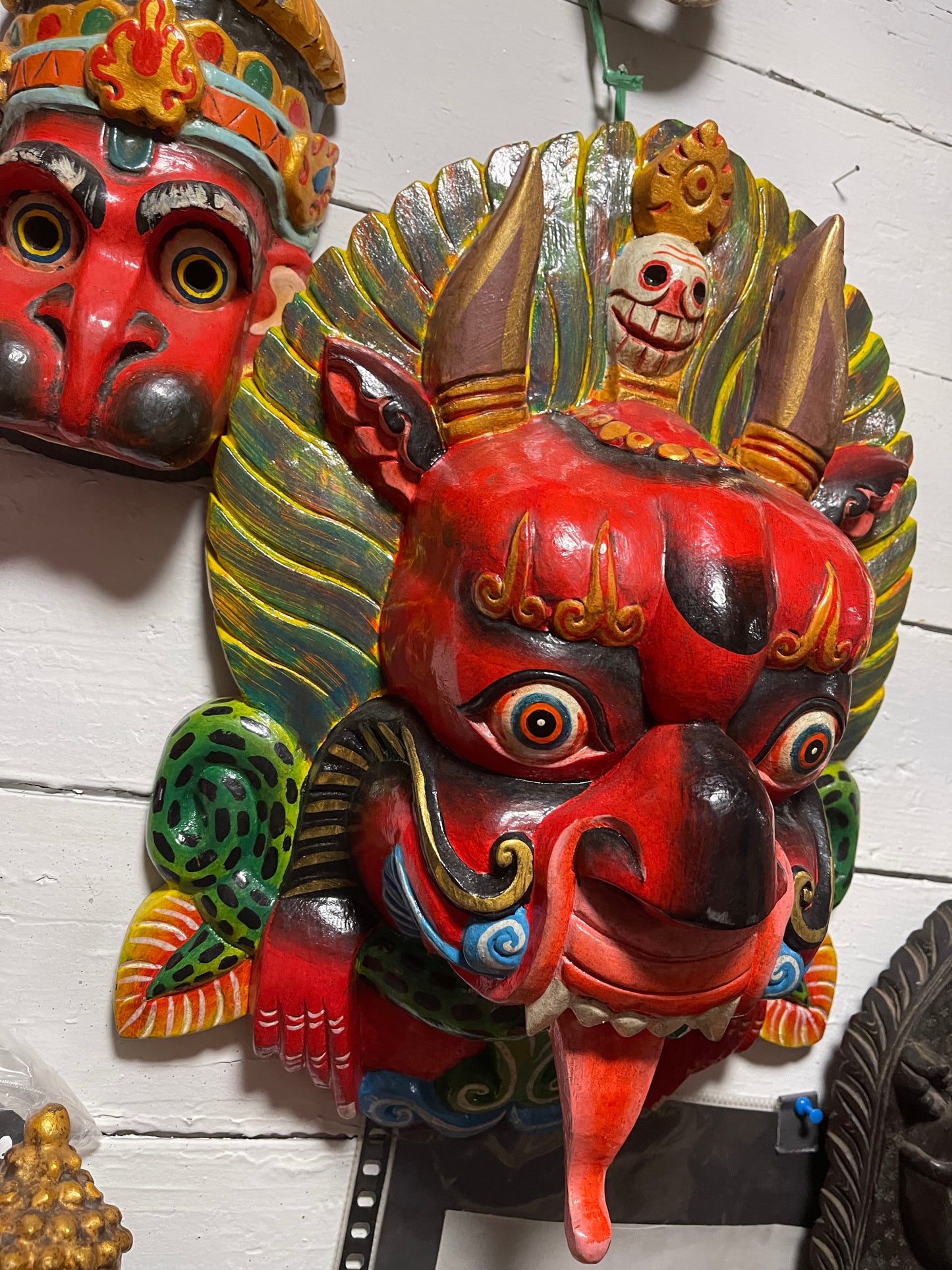 Wood wall hanging bhairab mask