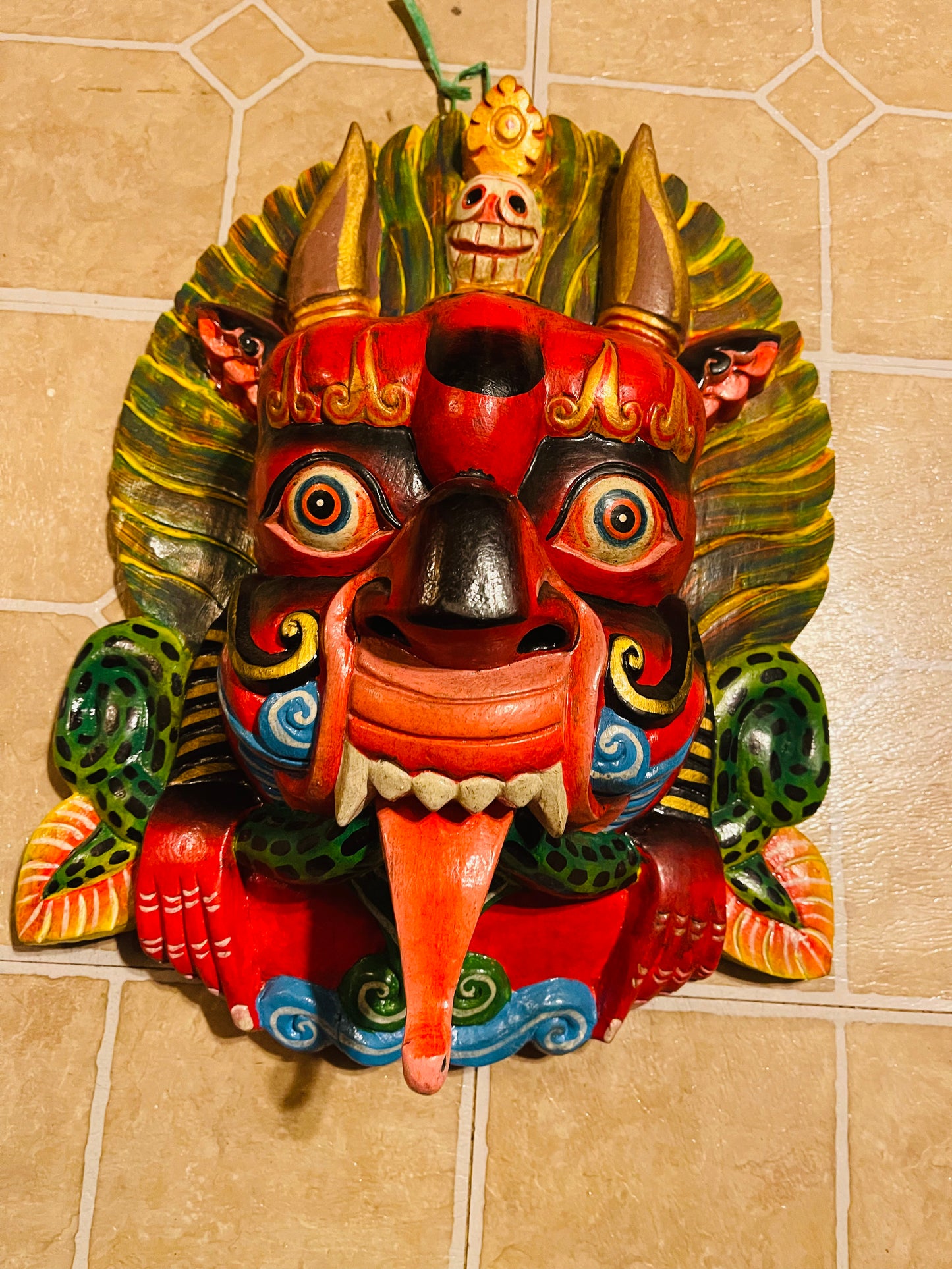 Wood wall hanging bhairab mask